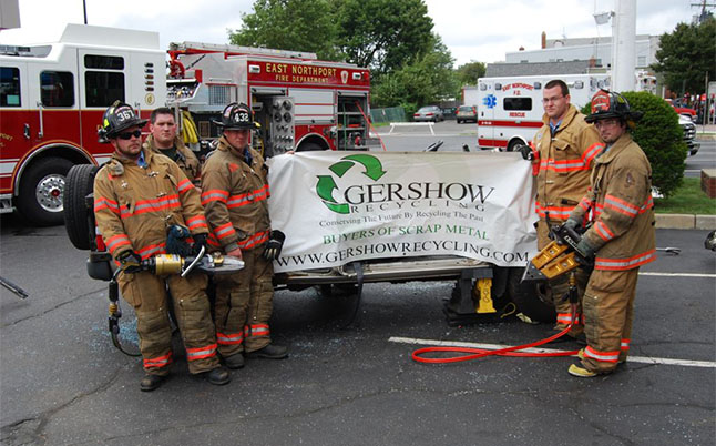 Gershow Recycling Donates Two Vehicles to East Northport Fire Department for Extrication Exercise Gershow Recycling Donates Two Vehicles to East Northport Fire Department for Extrication Exercise