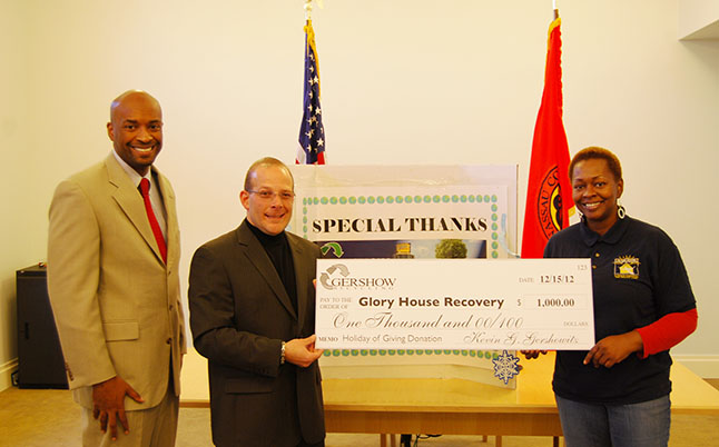 Gershow Recycling Donates $1,000 to Glory House Recovery, Inc. for Holiday & Giving & Information Expo Gershow Recycling Donates $1,000 to Glory House Recovery, Inc. for Holiday & Giving & Information Expo