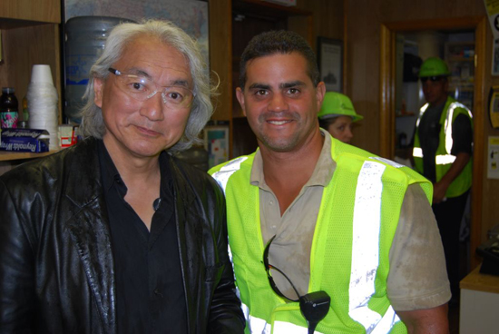 Dr. Michio Kaku (left), host of Science Channel's "Sci-Fi Science: Physics of the Impossible," and Ray Colon (right), Manager, Gershow Recycling