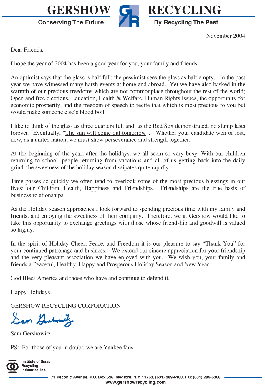 December 2004 Holiday Letter