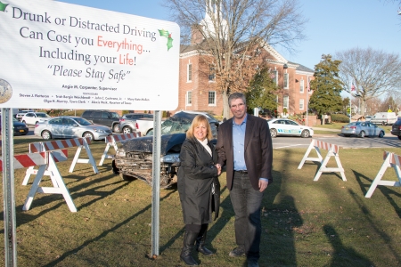 Gershow Recycling Donates Wrecked Vehicle to Town of Islip for Anti-Drunk and Distracted Driving Campaign