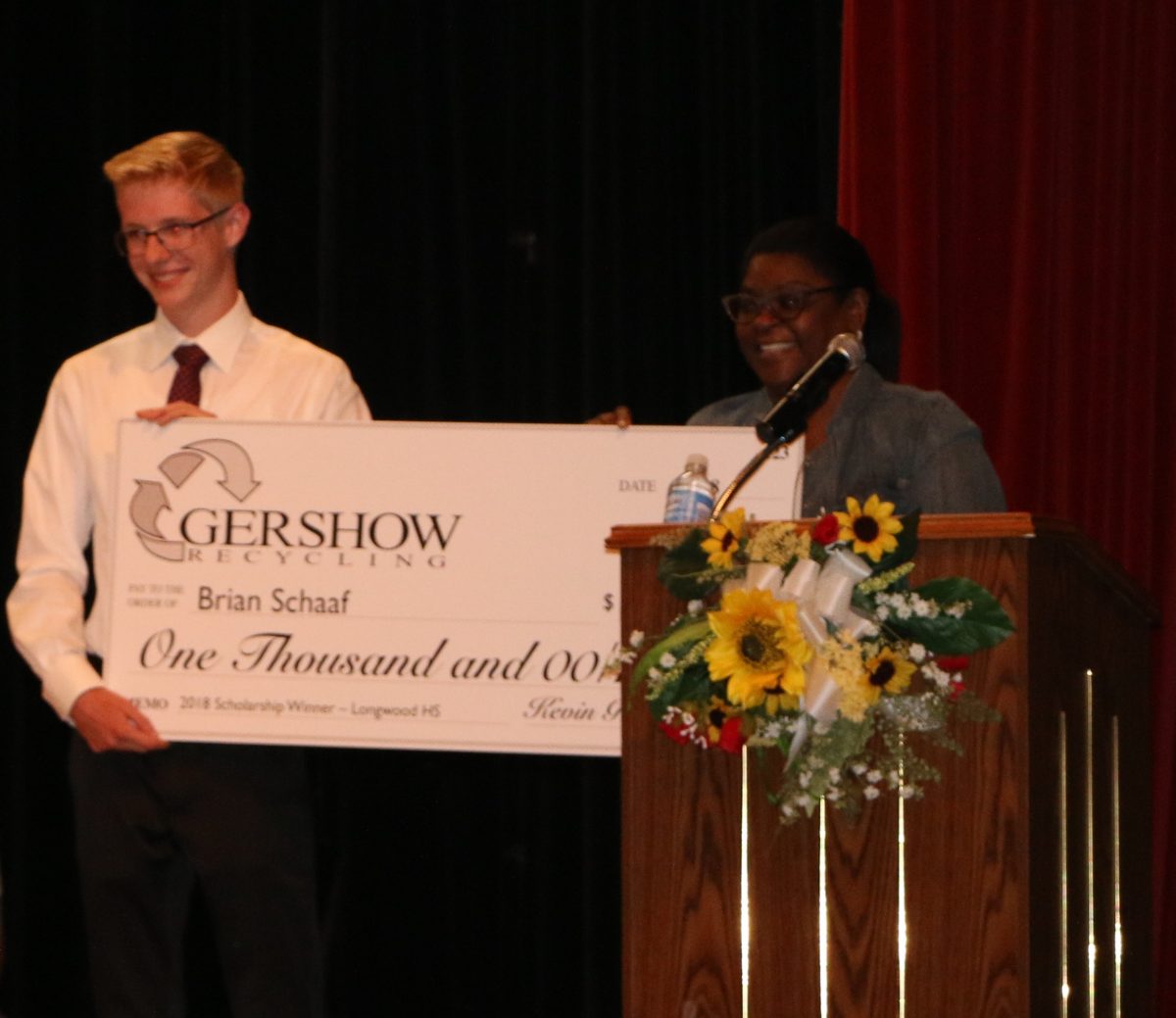 Gershow Recycling Grants Environmental Conservation Scholarship to Longwood High School Graduating Senior Brian Schaaf