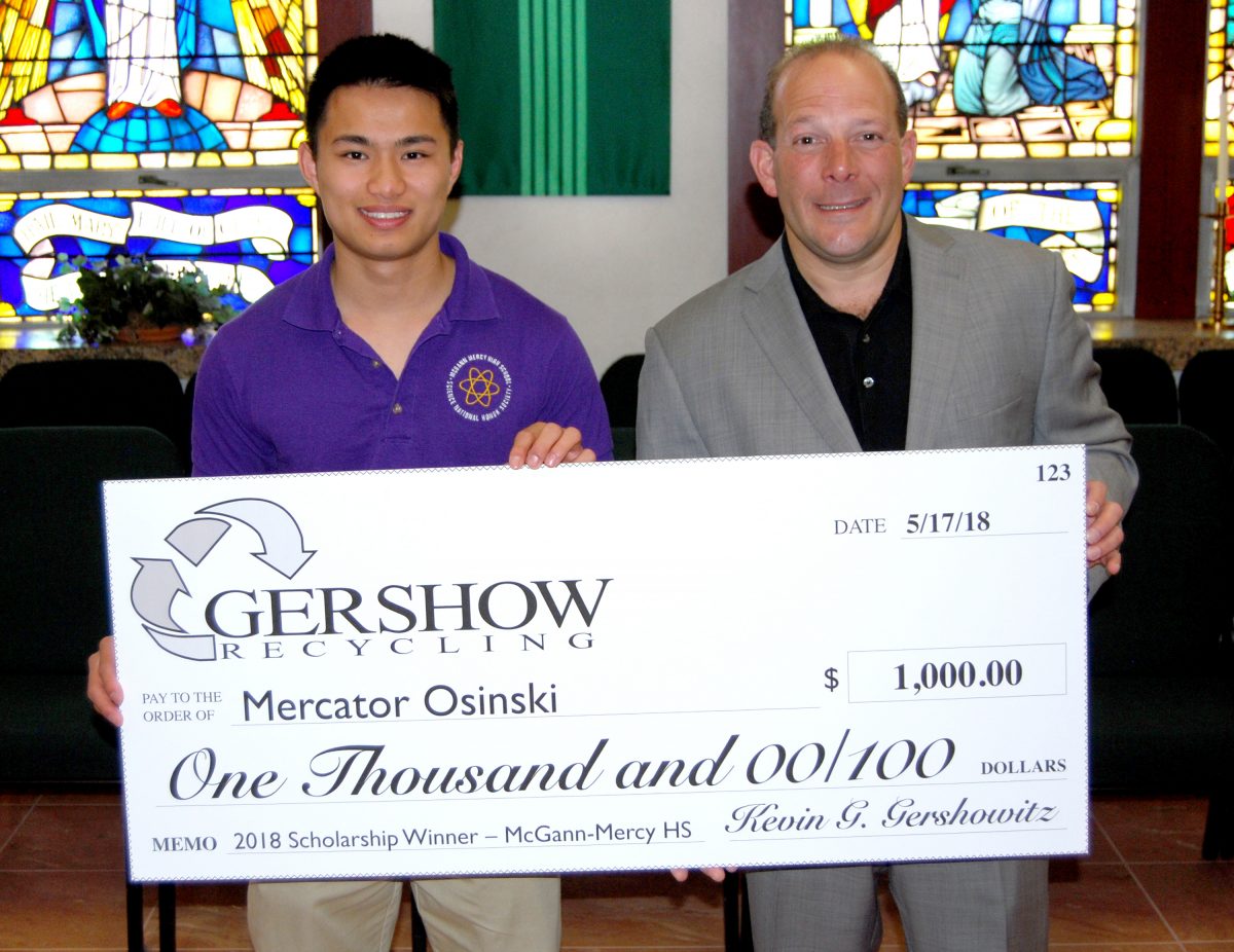 Gershow Recycling Continues to Offer Graduating High School Seniors the Environmental Conservation Scholarship