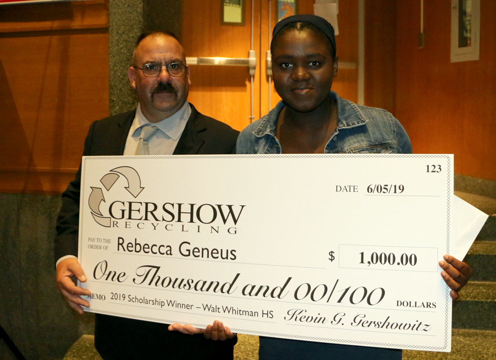 Gershow Recycling Grants Environmental Conservation Scholarship to Walt Whitman High School Graduating Senior Rebecca Geneus