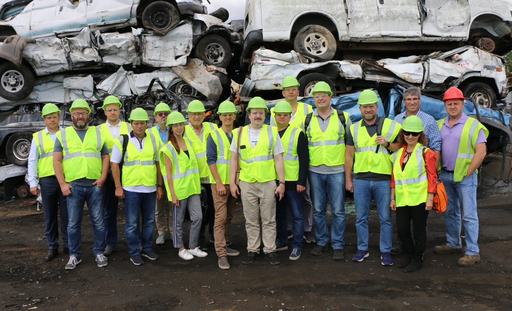 Gershow Recycling Hosts International Visitors for a Tour of the Medford Facility