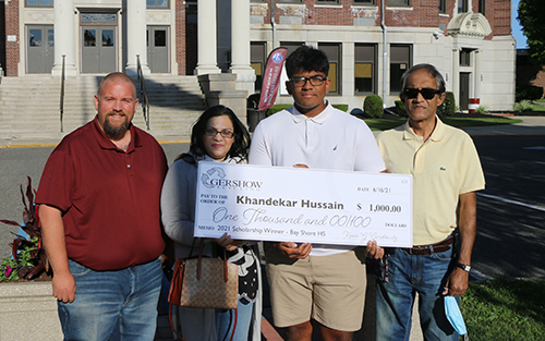 Gershow Recycling Grants Environmental Conservation Scholarship to Bay Shore High School Graduating Senior Khandekar Hussain