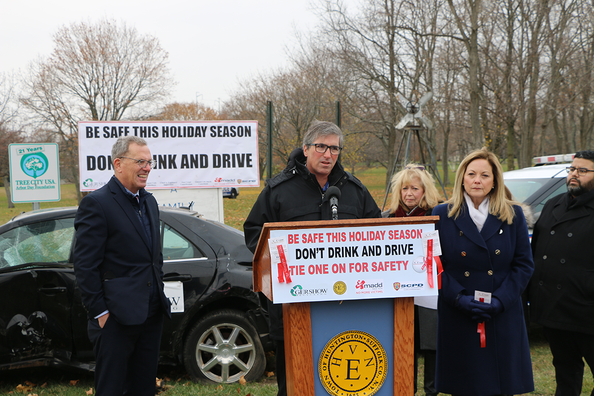 Gershow Recycling Donates Use of Wrecked Vehicle to Town of Huntington for Anti-Drunk and Distracted Driving Campaign