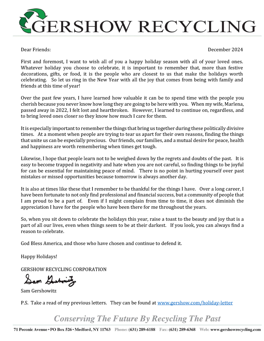2024 Holiday Letter