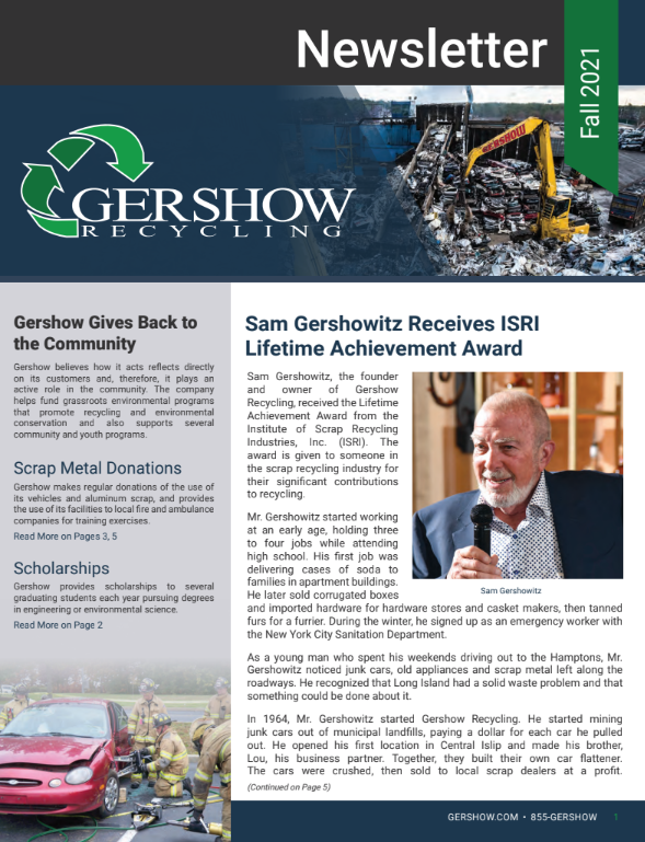 Gershow Recycling Newsletter