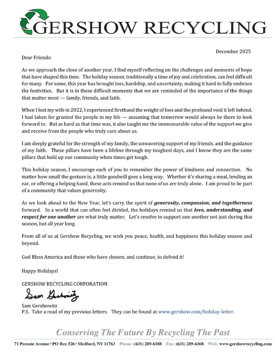 2025 Holiday Letter